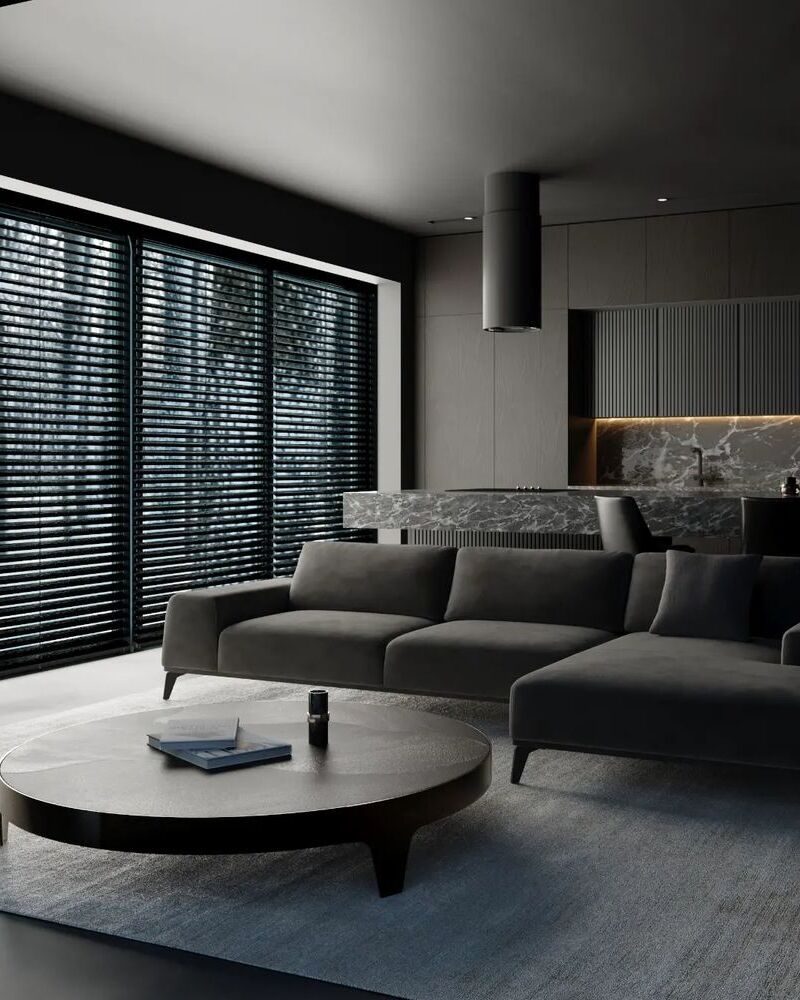 Sveitainės interjeras tamsus